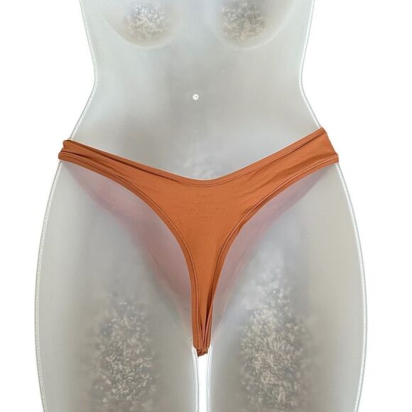 NWT SKIMS Fits Everybody Dipped Front Thong In Bronze Brown Underwear Panty - Picture 6 of 7